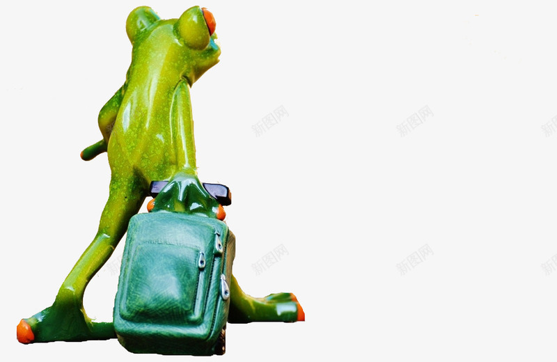 青蛙的旅行png免抠素材_新图网 https://ixintu.com 卡通 旅行人 绿色 行李箱 青蛙