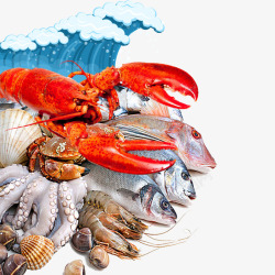 自助海鲜各种海中食品高清图片