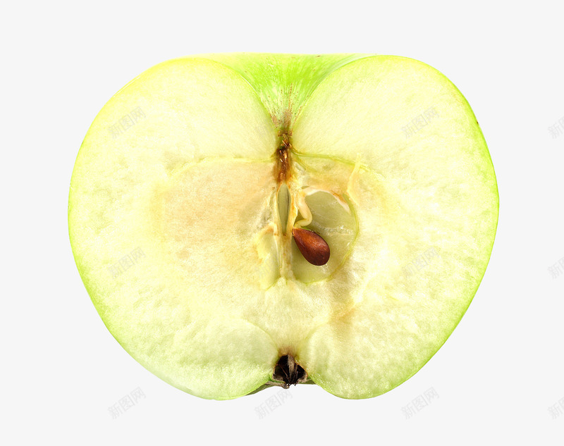 绿色半边苹果png免抠素材_新图网 https://ixintu.com 切开 切面 劈开 打开 水果 破开 绿色 苹果 青苹果