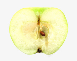 打开的苹果绿色半边苹果高清图片