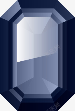 彩色钻石装饰元素png免抠素材_新图网 https://ixintu.com 彩色 深蓝色 钻石 长八边型