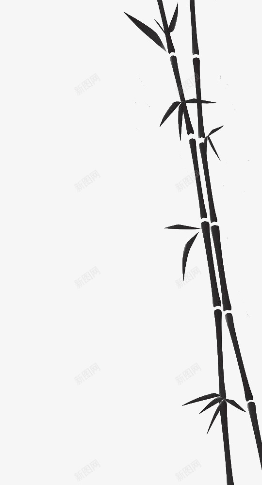 手绘黑色竹节图标png_新图网 https://ixintu.com 叶子 手绘 竹子 竹子线条 竹节 线条 黑色