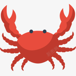 横行红色螃蟹卡通插画矢量图高清图片
