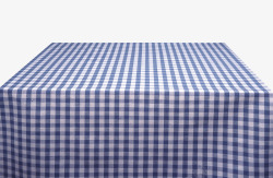 蓝色格子布蓝格子餐桌高清图片