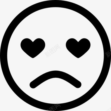 悲伤的爱的表情图标图标
