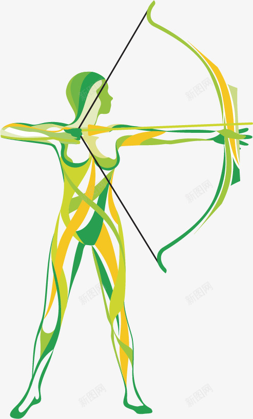创意绿色运动人物图标png_新图网 https://ixintu.com LOGO设计 人物剪影 体育项目 创意 奥运会 女性 射击 射箭 抽象 标志 标志图形 比赛 简笔画 运动人物 运动健身
