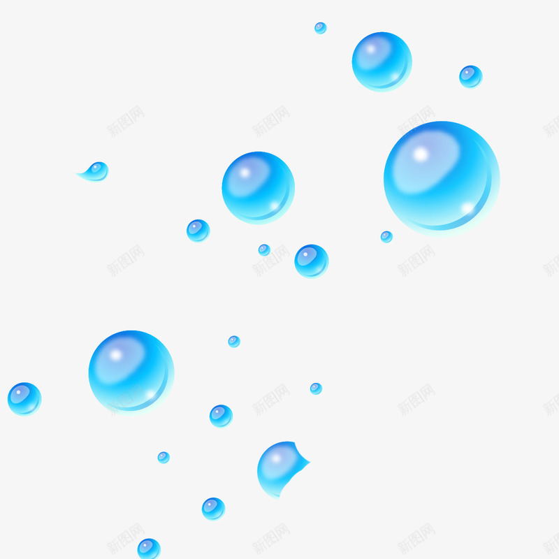 蓝色泡沫球png免抠素材_新图网 https://ixintu.com 泡沫 球 蓝色 蓝色球