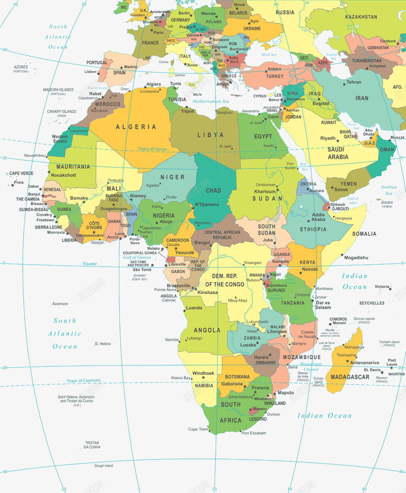 非洲地图png免抠素材_新图网 https://ixintu.com 世界地图 地图 地理