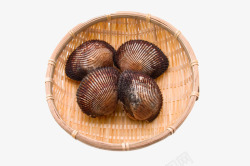 筛子里的生鲜虾筛子里的蛤蜊高清图片