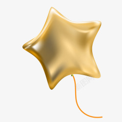 金色星光手绘金色质感星星气球矢量图高清图片