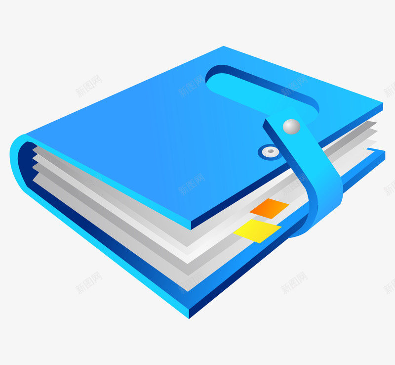 一本蓝色的笔记本png免抠素材_新图网 https://ixintu.com 书本 卡通手绘 笔记本 蓝色 蓝色笔记本 装饰图