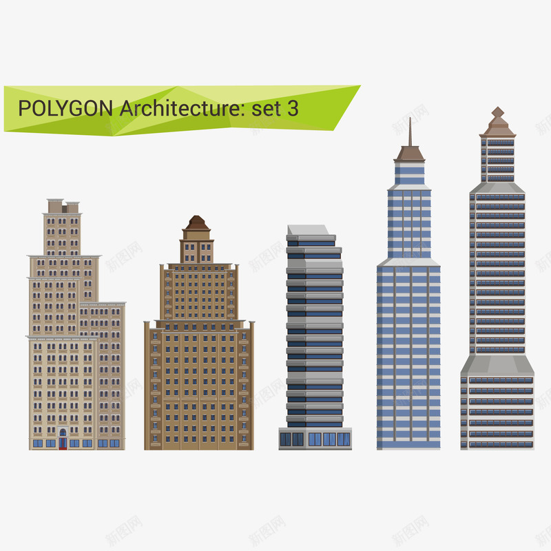 高楼建筑矢量图eps免抠素材_新图网 https://ixintu.com 建筑 房子 高楼 矢量图