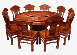 雕花佛桌大型家庭式红木餐桌高清图片