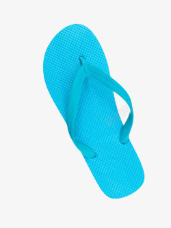 纯蓝色防滑的度假海边沙滩鞋实物素材