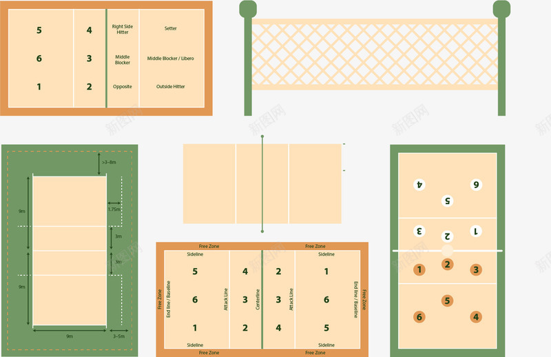 羽毛球场地png免抠素材_新图网 https://ixintu.com 体育运动 奥运项目 排球 排球网 沙滩排球 球类运动