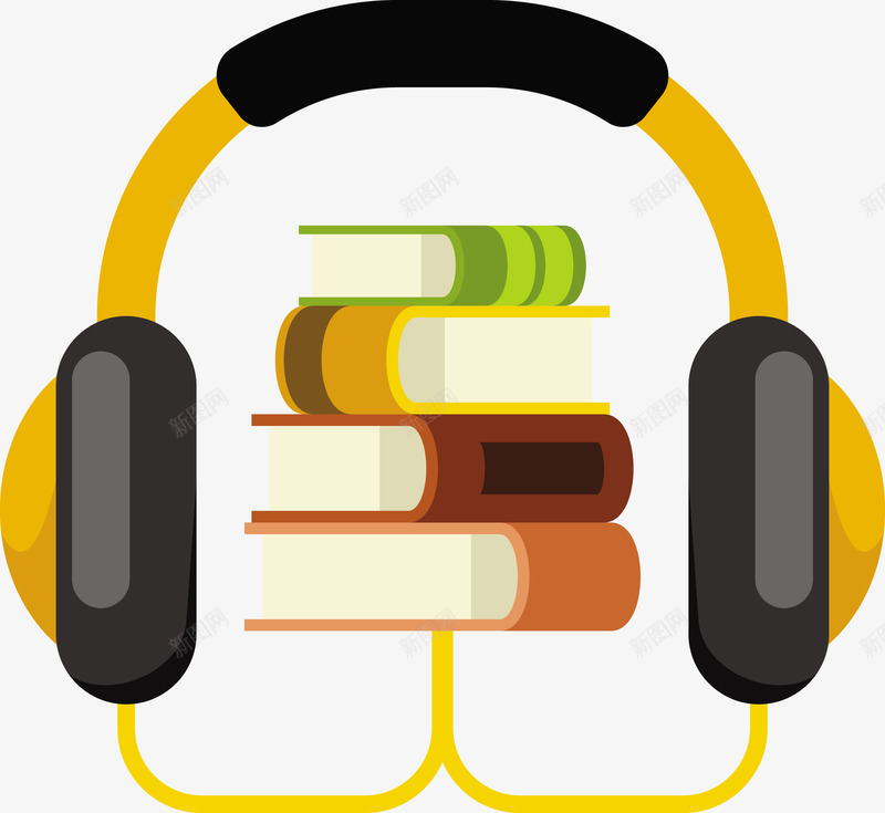 一个黄色耳机与书本矢量图eps免抠素材_新图网 https://ixintu.com 一个耳机 书本 矢量耳机 耳机 耳机PNG 黄色耳机 矢量图