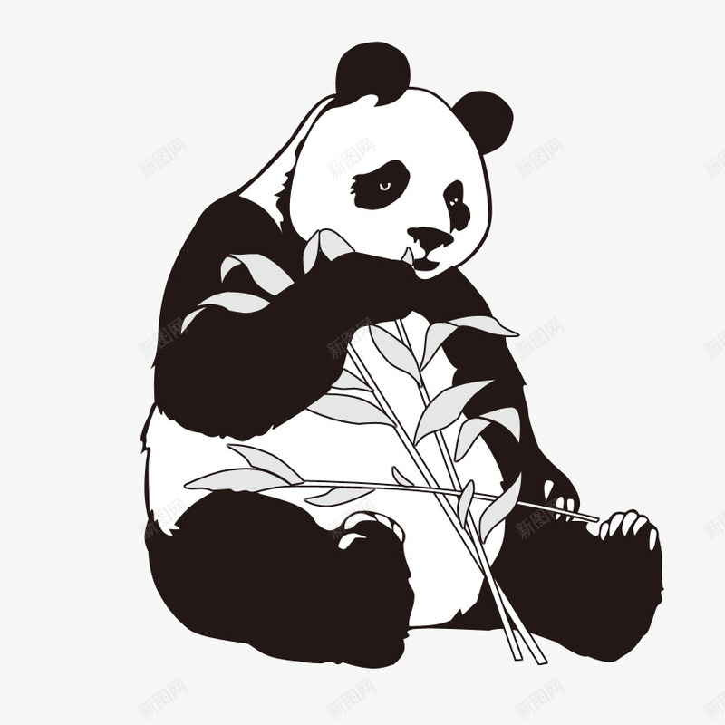 卡通大熊猫png免抠素材_新图网 https://ixintu.com 保护动物 动物园 卡通 可爱 国宝 大熊猫 濒危动物 生态 竹子
