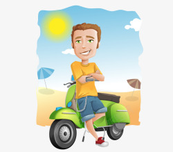 沙滩摩托坐在摩托车上的人高清图片