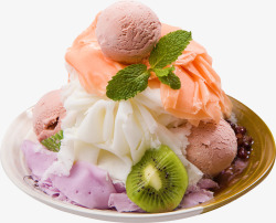 红豆味冷饮水果沙冰冰淇淋高清图片