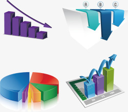 彩色柱状图数据统计图标高清图片