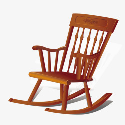 木质摇椅矢量图素材