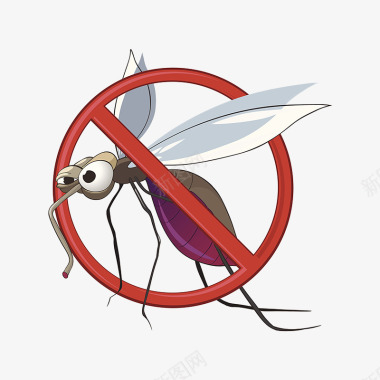 卡通禁止蚊子疾病预防控制宣传图图标图标