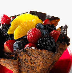 草莓芒果蓝莓蛋糕素材