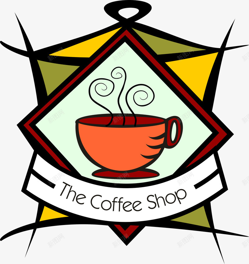 咖啡杯子cdr免抠素材_新图网 https://ixintu.com 咖啡杯子 图案 平面设计 杯子 装饰图案