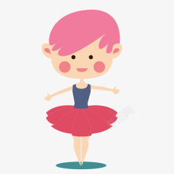 跳芭蕾舞的卡通跳芭蕾舞的小女孩矢量图高清图片