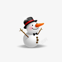 冬季节日戴帽子雪人高清图片