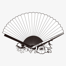 花纹折扇中国风空白折扇矢量图高清图片