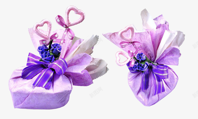 紫色心形礼物盒png免抠素材_新图网 https://ixintu.com 心形 玫瑰花 礼物盒子 紫色