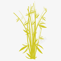 虚实一丛大大小小的金色竹子带几片竹矢量图高清图片
