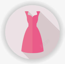 粉色低胸阴影连衣裙素材
