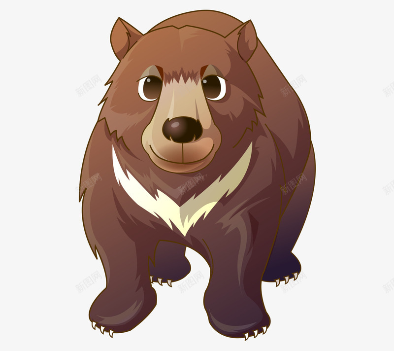 卡通手绘凶猛草原棕熊png免抠素材_新图网 https://ixintu.com 卡通的动物 平面棕熊素材 手绘的棕熊 矢量棕熊 草原的棕熊