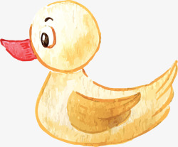创意水彩鸭子插画装饰素材