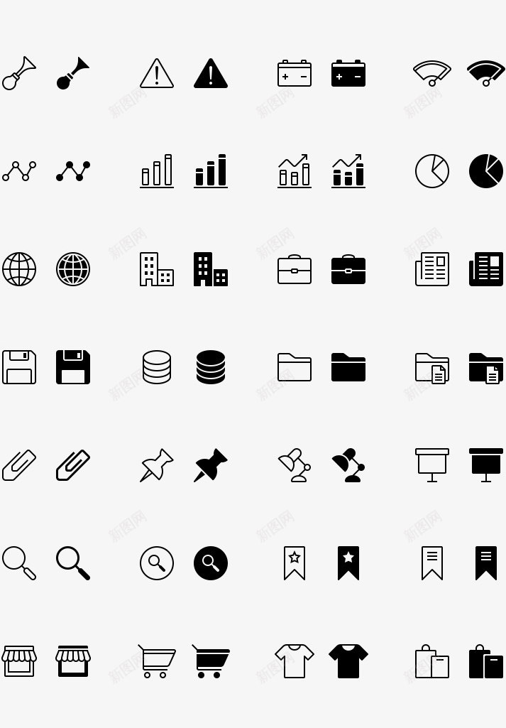 黑白图标合集png_新图网 https://ixintu.com 合集 图标 黑白