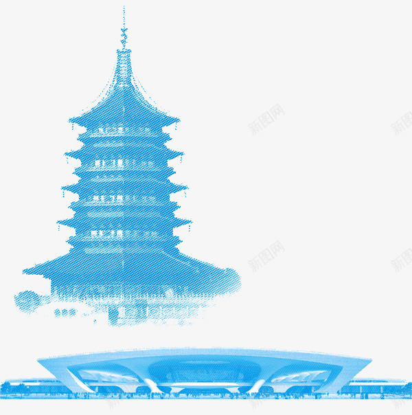 白塔png免抠素材_新图网 https://ixintu.com 建筑 房屋 杭州 杭州建筑 白塔 美景