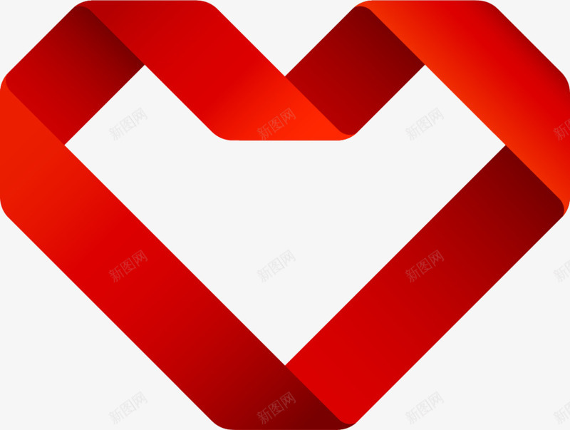 创意红色爱心png免抠素材_新图网 https://ixintu.com 创意爱心 唯美爱心 折纸 红色丝带 红色条幅 红色爱心