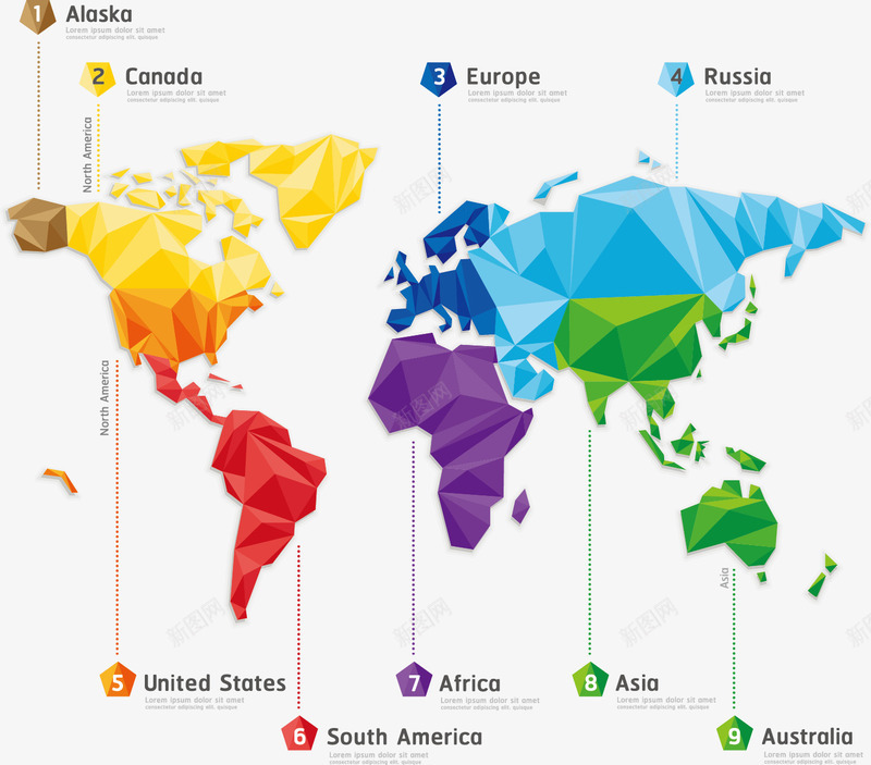 世界地图png免抠素材_新图网 https://ixintu.com 七大洲 世界地图 商务 图表 统计