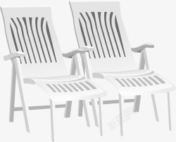 沙滩海边卡通白色椅子素材