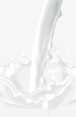 牛奶冲泡溅起的牛奶高清图片