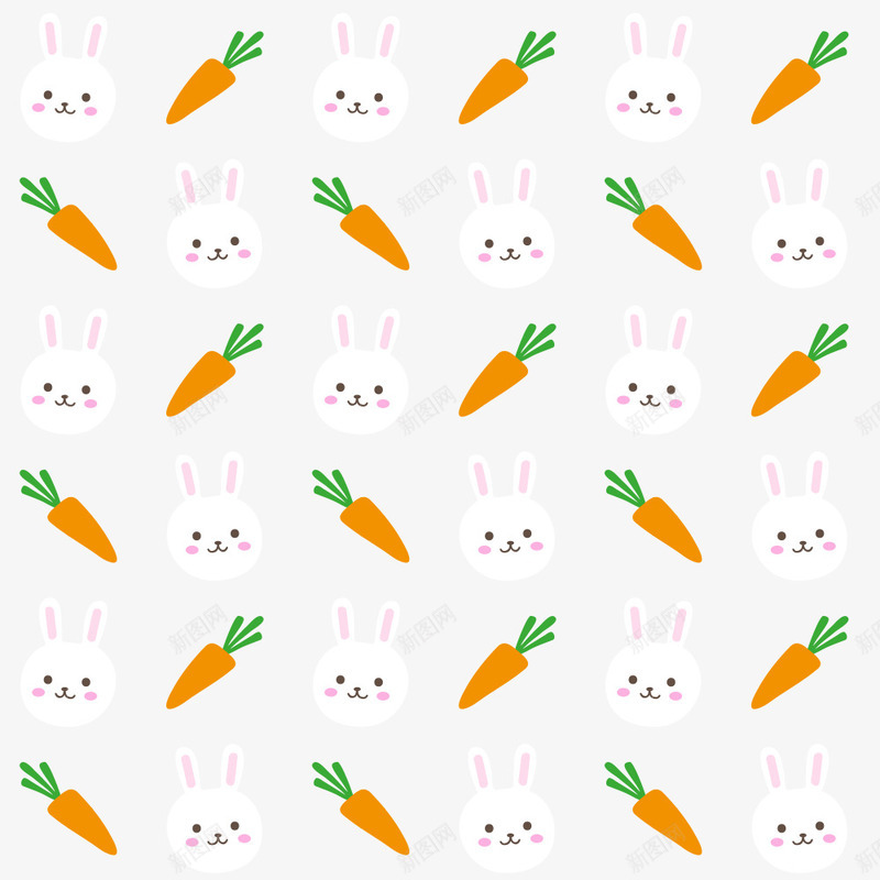 卡通兔子和萝卜平铺壁纸矢量图ai免抠素材_新图网 https://ixintu.com 兔子 兔子吃萝卜 动物 卡通 可爱 吃萝卜 壁纸 平铺 白兔 萌 萝卜 矢量图