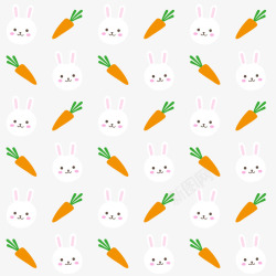 小白兔吃萝卜卡通兔子和萝卜平铺壁纸矢量图高清图片