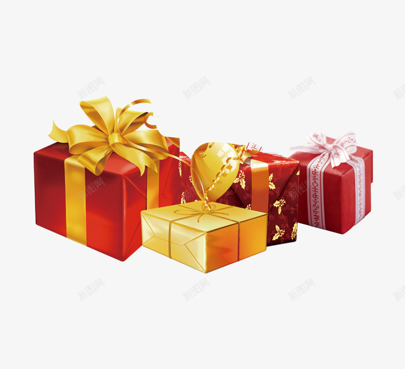 红色礼物盒png免抠素材_新图网 https://ixintu.com 圣诞礼物 礼盒 红色 节日素材