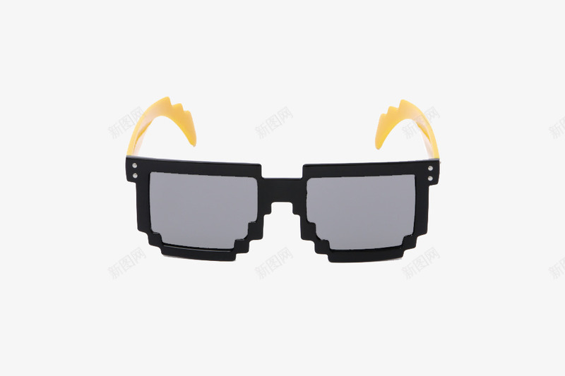 马赛克眼镜psd免抠素材_新图网 https://ixintu.com 产品 平面 眼镜 设计 贴图 马赛克 马赛克眼镜 黄色 黑色