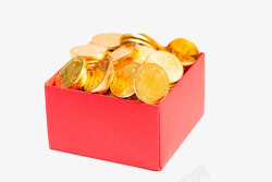 一堆金一盒5毛硬币高清图片