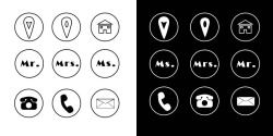 icon名片黑白图标元素素材