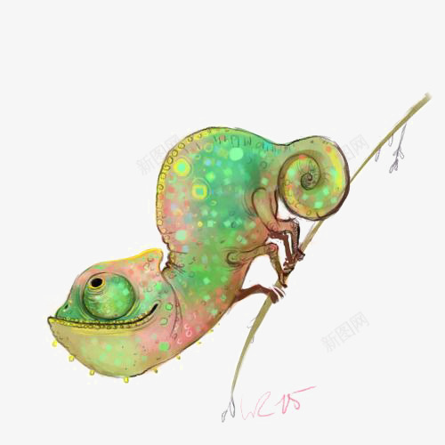 蜥蜴png免抠素材_新图网 https://ixintu.com 创意 动物 卡通 可爱 手绘 插画 绿色壁虎