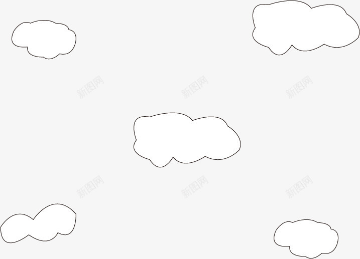 白色云朵简笔画png免抠素材_新图网 https://ixintu.com 云朵 多数 白色 简笔画